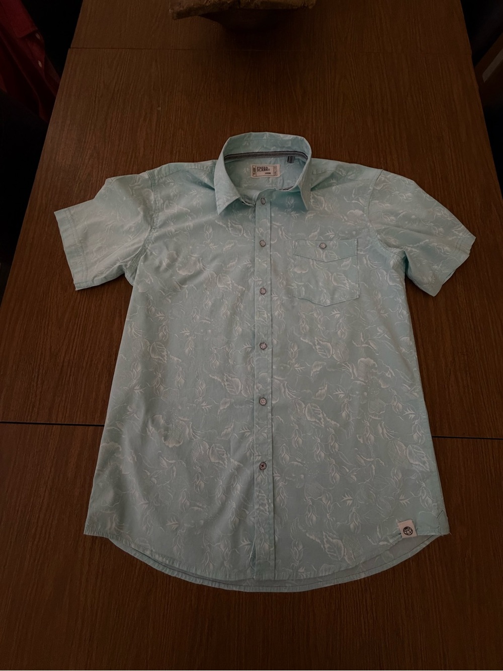 Free Planet Mint Floral Short-Sleeve Button-Down Shirt